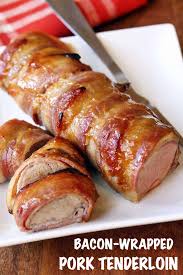 Bake at 425° for 25 minutes or until a meat thermometer inserted into thickest portion registers 155°. Amazing Bacon Wrapped Pork Tenderloin Healthy Recipes Blog