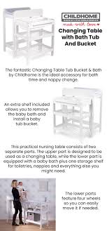 It is a bath table and changing table that will suit your baby changing needs. Shop Childhome Changing Table With Bath Tub And Bucket White Online In Dubai Abu Dhabi And All Uae