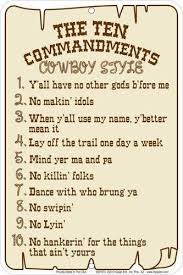 The Ten Commandments Cowboy Style Cowboy Quotes Christian Jokes Quotes