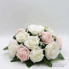 Maybe you would like to learn more about one of these? Blush Pink Ivory Rose Table Centre Decoration