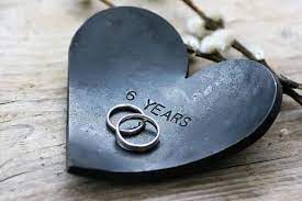 Ll go crazy over this sleek sculptural iron and wood bookcaseand not just because its clearly the perfect 6th wedding anniversary gift iron and wood. Heart Dish 6th Anniversary Gift Idea Iron Ring Holder For Etsy 6th Anniversary Gifts Iron Anniversary Gifts Anniversary Gift For Her