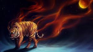 1920x1080 Wallpaper Tiger Abstract Moon Art Tiger Wallpaper Tiger Artwork Tiger Art