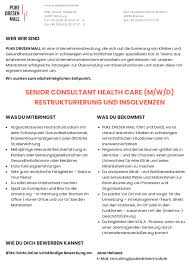 Breaking news, local reporting, and expert insights on the business of healthcare in dallas and north texas. Senior Consultant Healthcare Restrukturierung Und Insolvenzen M W D Puke Dresen Mall Hamburg Mydrg De