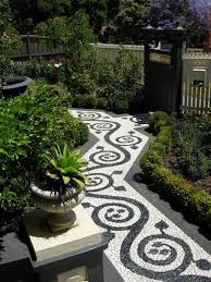 Pin By Wake Forest Gardener Wine On Garden Paths Mosaic Garden Small Garden With Stones Walkway Landscaping