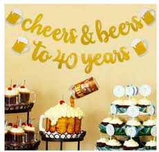 If you are celebrating a special occasion when throwing your party, personalize beer steins with the person's name, a special date or phrase to go along with your theme. Party Favors Paper Party Supplies Cheers And Beers Banner 40th Birthday 30th Party Banner Beer 50th Party Gold Glittery 60th Cheers Beers Beer Party Supplies Beer Theme