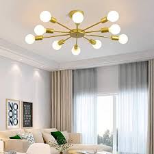 Get 5% in rewards with club o! Ganeed Semi Flush Mount Ceiling Light 10 Light E27 Base Modern Black Sputnik Chandelier Industrial Ceiling Lamp Fixture For Kitchen Farmhouse Living Room Dining Room Price From Amazon In Uae Yaoota