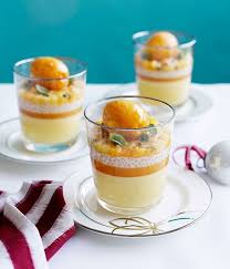 Passionfruit Posset With Mango And Passionfruit Sorbet Recipe Posset Recipe Food Mango Dessert Recipes
