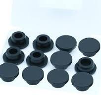 12PCS 3/4 inch / 20mm Black Hole Plugs Silicone Rubber Plugs ...