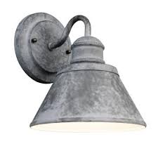 Hampton Bay 1 Light Outdoor Zinc Wall Lantern Hsp1691a At The Home Depot For Main Floor Light Fixtures Bathroom Vanity Barn Lighting Rustic Bathroom Lighting