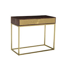 Shop from the world's largest selection and best deals for dark wood tone bedside tables and cabinets. Dark Wood Gold Console Table With Storage Drawer Sunburst Furniture123