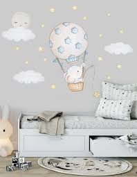 Heissluftballon Wandtattoo Ballon Sticker Elefant Aufkleber Sterne Wandsticker Babyzimmer Wandtatto Wandsticker Babyzimmer Wandtattoo Babyzimmer Baby Wandtattoo