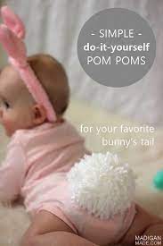 Easy Diy Pom Poms For Your Fav Bunny S Tail Pom Pom Bunnies Yarn Diy Diy Yarn Pom Pom
