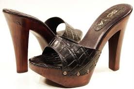 Womens High Heel Wooden Slide Sandals Black Brown High Heel Sandals Heels High Heels