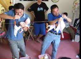 Baby Shower Games For Men Men At Laundry Baby Shower Funny Baby Shower Juegos Baby Shower Fun