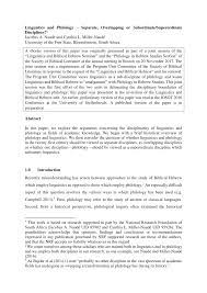 Pdf The Disciplinarity Of Linguistics And Philology The american academy of arts and sciences; pdf the disciplinarity of linguistics