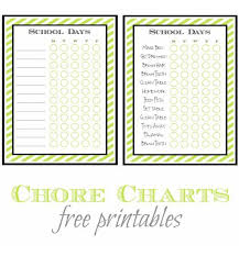 Home Organization Printables Free Printable Chore Charts