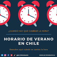 La hora oficial de chile se compone de tres husos horarios, acordes al tiempo universal coordinado o utc, debido a que dicho país tiene presencia en américa, la antártica y oceanía: Horario De Verano Cuando Se Cambia La Hora En Chile