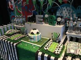 The soccer party theme is a complete set of party supplies that will make the event a hit with your child and his or her friends. Futbol Party Birthday Party Ideas Photo 11 Of 21 Soccer Birthday Parties Soccer Theme Parties Soccer Birthday