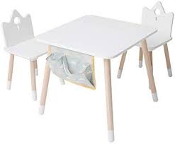Only 1 left in stock. Amazon Com Kids Wood Play Around Activity Table And Chair Set White Toddler Table For 1 5 Years 3 Piece Modern Kids Furniture Kids Desk Chair Toddler Table