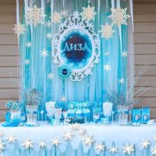 Online Shop Frozen White Blue Birthday Party Kits Supplies Paper 3d Snowflakes Garland Fo Disney Frozen Birthday Party Frozen Birthday Theme Frozen Theme Party