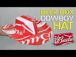 How To Make A Beer Box Cowboy Hat Diy Joy Beer Box Cowboy Hats Beer Box Hat