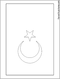 Turkey flag printable coloring page, free to download and print. Turkey Flag Coloring Page