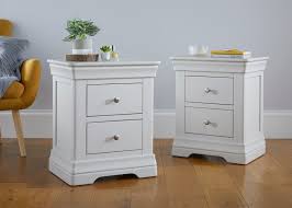 Bring streamlined style to your bed's side with this nightstand. Pair Of Toulouse Grey 2 Drawer Bedside Tables