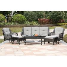 Mayview 6 Piece Rattan Sofa Seating Group With Cushions In 2020 Outdoor Furniture Sets Conversation Set Patio Outdoor Conversation Sets