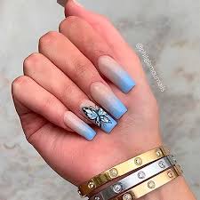 Edgy nails pretty nails blue acrylic nails blue nails short acrylic nails designs acrylic nails coffin short cute nails classy baby blue acrylic nails with white #acrylicnails #nails #nailart. 22 Cute Ombre Summer Nails 2020 Ideas Stylish Belles