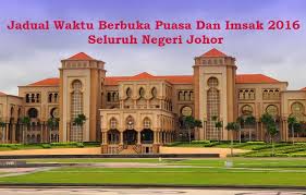Meskipun puasa di tahun ini sedikit berbeda, tapi jangan berbicara soal puasa, tentu tidak akan terlepas dari jadwal imsakiyah dan jadwal buka puasa ya, sobat tiket. Jadual Waktu Berbuka Puasa Dan Imsak 2016 Negeri Johor
