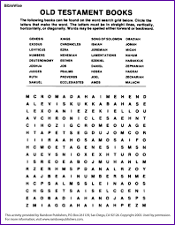 You will find numerous causes for this. Word Search Old Testament Books Kids Korner Biblewise