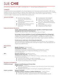 Cv format pick the right format for your situation. Biotechnology Graduate Resume Example Myperfectresume