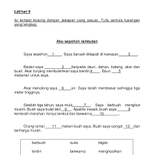 Isi tempat kosong dengan jawapan yang paling sesuai. Contoh Soalan Isi Tempat Kosong Soalan An
