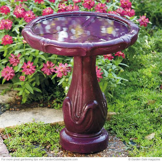 repainted bird bath