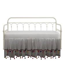 A dust ruffle is a type of bed skirt that hangs down with a slight wave, giving your bed a more cute, frilly look. Pom Pom Chiffon White Ruffle Layered Daybed Bed Skirt