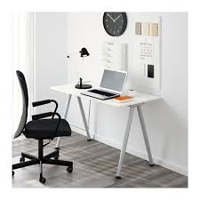Thyge Desk White Silver Color 47 1 4x23 5 8 Ikea Cheap Office Furniture Ikea Study Desk Office Furniture Decor