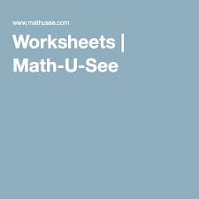 Worksheets Math U See Worksheets Homeschool Math