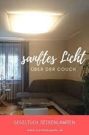 grosse deckenleuchte aus stoff uber der couch home decoraiton deckenlampe wohnzimmerlampe haus deko