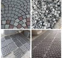 Interlocking Flamed Finish G684 Black Cobblestone on Mesh for Driveway  Walkway Pavement