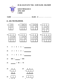 Soalan english bi bahasa inggeris tahun 5 paper 1pdf. Contoh Soalan Peperiksaan Akhir Tahun Darjah 5 Matematik Copd Blog U