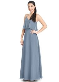 Feel Like A Gorgeous Goddess In This Lovely Gown With An Overlay Top And Amazing T Pewter Bridesmaid Dresses Bridesmaid Dresses Dusty Blue Bridesmaid Dresses