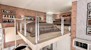 Loft 3d rendering mock up. Mini Loft Urban Industrial Style A Milano Industrial Schlafzimmer Von Red Architecture