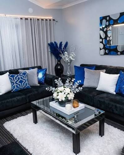 Gray and Blue Living room ideas to elevate your Home's Style 🩶🧿