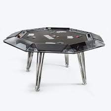 sleek all black poker table made from glass by impatia in 2021 luxurious interior design poker table table games
