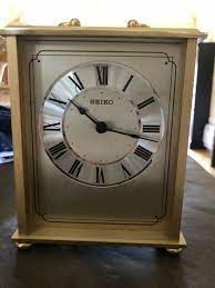 Nikky home vintage table clock, battery operated clock for living room decor shelf. Vintage Seiko Brass Gold Desk Shelf Clock Works For Sale Online