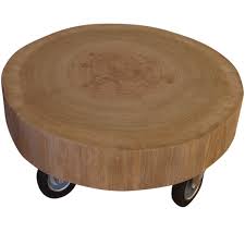 Boomstam Tafel Op Wielen Tafel Op Wielen Boomstam Tafel Koffietafel