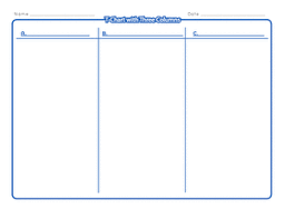 T Chart With Three Columns Worksheet Education Com