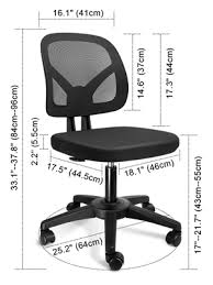 Product features and materials durable plastic table top and strong metal legs free. Amazon Com Kolliee Armless Office Chair Mesh Ergonomic Small Desk Chair Armless Adjustable Swivel Black Computer Task Chair No Armrest Mid Back Home Office Chair For Small Spaces Kitchen Dining