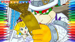 Princess peach mario kart coloring pages. Bowser Princess Peach Wedding 260 Drawing Coloring Pages Videos For Kids ãƒžãƒªã‚ª Youtube