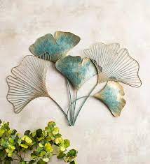You Ll Be Eager For Friends To Ask About This Metal Ginkgo Leaf Wall Art Why Because Ginkgo Is So Much Fun To In 2021 Leaf Wall Art Outdoor Wall Decor